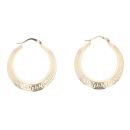 9ct Yellow Gold Greek Key Pattern Creole Earrings