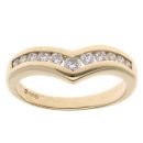 18ct Yellow Gold 0.35ct Brilliant Cut Diamond Wishbone Ring