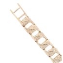 9ct Yellow Gold Bark Effect Curb Bracelet 7.5"