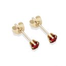 9ct yellow gold 3mm garnet CZ stud Earrings