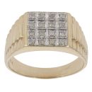 9ct Yellow Gold 0.33ct Diamond Signet Ring