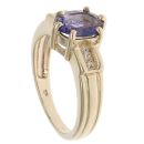 9ct Yellow Gold 0.02ct Diamond and Amethyst Dress Ring