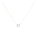 9ct Yellow Gold Crystal Heart Pendant and Chain 18"