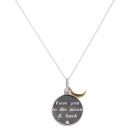 Silver 'Love You To The Moon And Back' Pendant And Chain 18" By Icesia