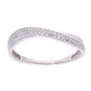 9ct White Gold 0.25ct Diamond Crossover Ring