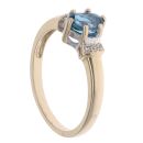 9ct Yellow Gold 0.05ct Diamond And Sapphire Dress Ring