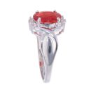 18ct White Gold 0.05ct Diamond Orange Gem Stone Set Ring