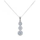 Silver Cubic Zirconia Trio Cluster Drop Set