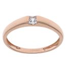 9ct Rose Gold Aquamarine Single Stone Ring