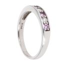9ct White Gold 0.20ct Diamond And Pink Sapphire Half Eternity Ring