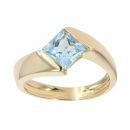 18ct Yellow Gold Blue Topaz Twist Ring