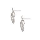 Sterling Silver Open Flame Cubic Zirconia Stud Earrings