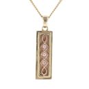 9ct Yellow Gold 0.06ct Diamond Clogau Pendant and Chain 18"