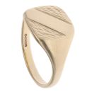 9ct Yellow Gold Square Patterned Signet Ring