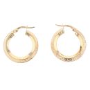 9ct Yellow Gold Greek Key Hoop Earrings
