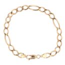 9ct Yellow Gold Figaro Bracelet 8"
