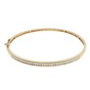18ct Yellow Gold 1.00ct Princess Cut Diamond Bangle