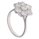 18ct White Gold 2.25cts Diamond Daisy Cluster Ring