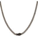 14ct Yellow Gold Monaco Classic Black Pave Lock Curb Chain 22"