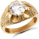 9ct Yellow Gold Gents Cubic Zirconia Ring