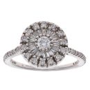 14ct White Gold 0.65ct Diamond Cluster Ring
