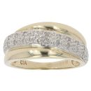 9ct Yellow Gold 0.10ct Diamond Crossover Ring