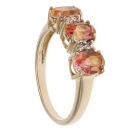 9ct Yellow Gold Sunset Topaz And Cubic Zirconia Ring