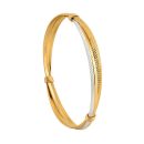 22ct Yellow Gold Bangle with Rhodium