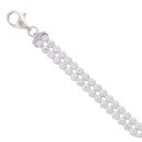 Silver Duo Cubic Zirconia Tennis Bracelet 7.5" By Icesia