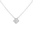 9ct White Gold 0.30ct Brilliant Cut Diamond Flower Pendant And Chain 16"
