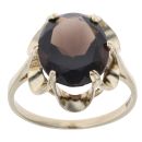 9ct Yellow Gold Smoky Quartz Single Stone Ring