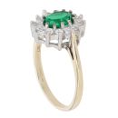 9ct Yellow Gold Diopside And Cubic Zirconia Cluster Ring