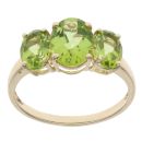 9ct Yellow Gold Peridot Three Stone Ring