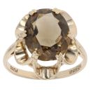 9ct Yellow Gold Smoky Quartz Single Stone Ring