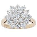 9ct Yellow Gold Cubic Zirconia Cluster Ring