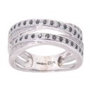 9ct White Gold 0.25ct Diamond Crossover Diamond Ring