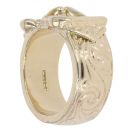 9ct Yellow Gold Patterned Double Buckle Ring