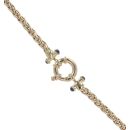 9ct Yellow Gold Wheat and Blue Gemstone Chain 18"