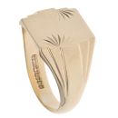 9ct Yellow Gold Diamond Cut Square Signet Ring