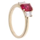 Lab Grown 9ct Yellow Gold 0.50ct Diamond And Created Ruby Ring