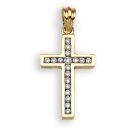 18 Carat Yellow Gold 18pts Diamond Cross