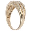 9ct Yellow Gold 0.27ct Brilliant Cut Diamond Three Row Ring