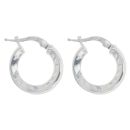 Silver Patterned Hoop Earrings by Icesia