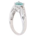 18ct White Gold 0.05ct Diamond and Green Tourmaline Ring