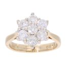 18ct Yellow Gold 1.00ct Diamond Cluster Ring