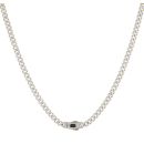 14ct Yellow Gold Monaco Curb Classic Full Cubic Zirconia Pave Lock Chain 20"