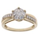 9ct Yellow Gold 0.50ct Brilliant Cut Diamond Cluster Ring
