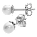 9ct White Gold Pearl Stud Earrings