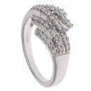 9ct White Gold 0.50ct Brilliant Cut Diamond Five Row Twist Ring