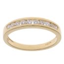 18ct Yellow Gold 0.33ct Brilliant Cut Diamond Half Eternity Ring